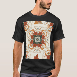 Camiseta Susurros de Otoño: Mezcla Geométrica Floral