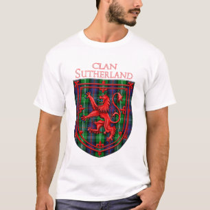 Camiseta Sutherland Tartan Scottish Plaid Lion Rampant