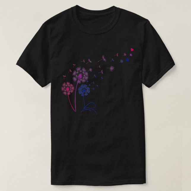 Camiseta Sutil bisexual Dandelion Flower Orgullo LGBT Rainb (Diseño del anverso)