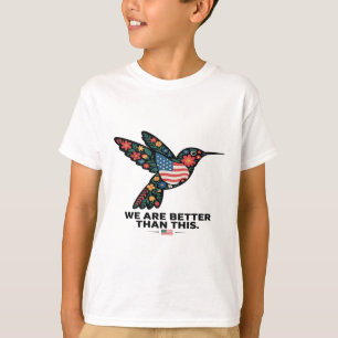 Camiseta Sutil Colibrí Floral Anti Trump Político