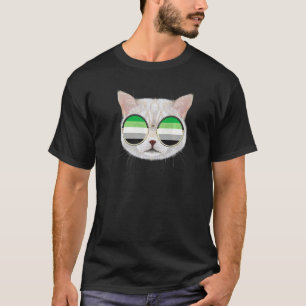 Camiseta Sutil Gato Aromántico Lgbtq Aro Bandera Aromántico