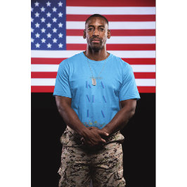 Camiseta Sutil Kamala Harris. Flores. Gris y azul