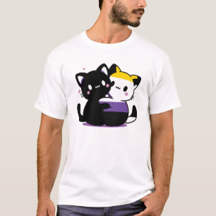 Camiseta Sutil Kawaii Yin Yang sin binarios, orgullo de los