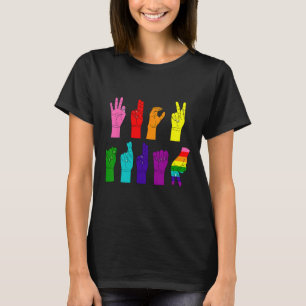 Camiseta Sutil Lenguaje de Rótulo Asl Anti-Trump+ Resista