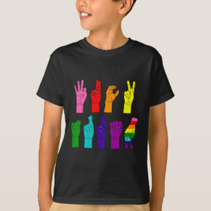 Camiseta Sutil Lenguaje de Rótulo Asl Anti-Trump+ Resista