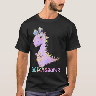 Camiseta Sutton Name Shirt Chica Dinosaur Birthday Party Su