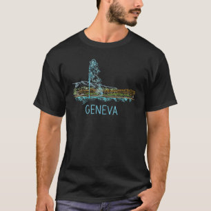Camiseta Suvenidero de Ginebra City Suiza para hombres muje
