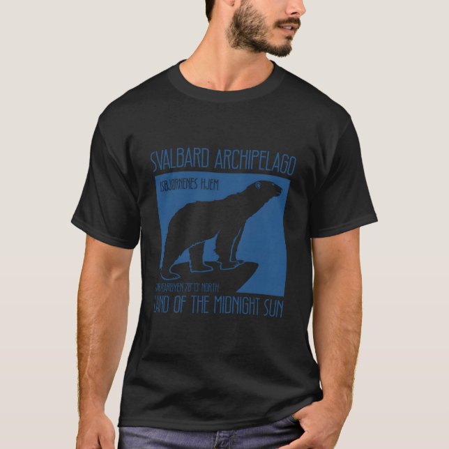 Camiseta Svalbard Polar Bear Northern Lights In Longyearbye (Anverso)
