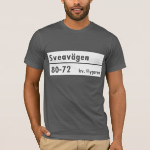 Camiseta Sveavägen, Estocolmo, placa de calle sueca
