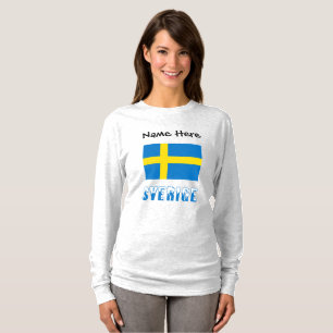 Camiseta Sverige Bandera Sueca Personalizado para Mujeres