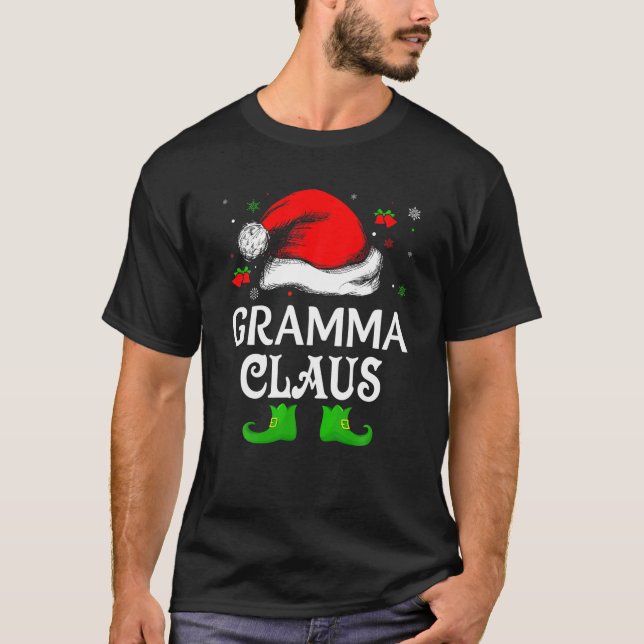 Camiseta Sw de Santa Hat Gramma Claus Elf Navidades feos (Anverso)