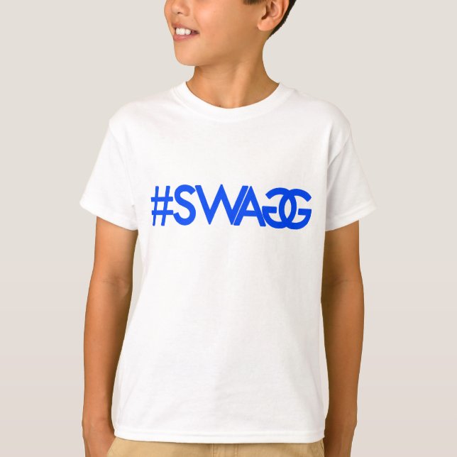 Camiseta Swag Hashtag (azul) (Anverso)