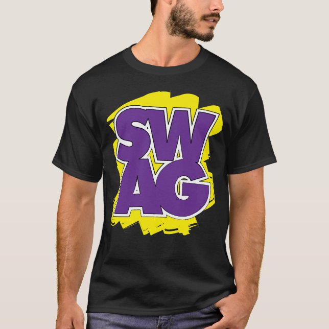 Camiseta SWAG - púrpura y amarillo (Anverso)