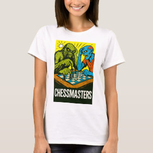 Camiseta Swamp Man dan Zombie juega al ajedrez - Arte Pop c