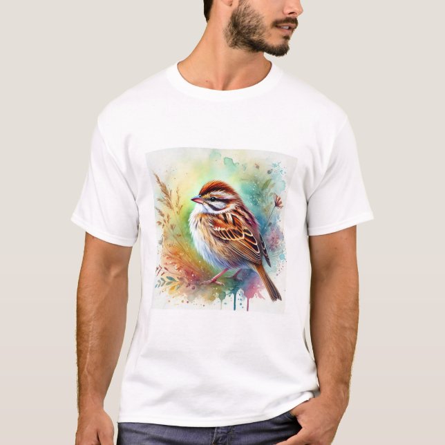Camiseta Swamp sparrow 220924AREF117 - Watercolor (Anverso)