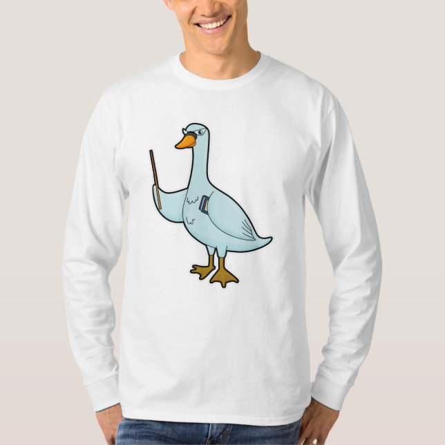 Camiseta Swan como profesor con libro y puntero (Anverso)