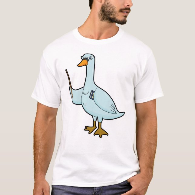Camiseta Swan como profesor con libro y puntero (Anverso)