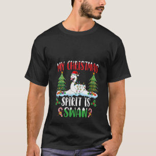 Camiseta Swan Con Espíritu De Navidades De Santa Hat Xmas