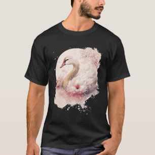 Camiseta Swan japonés de flores de cerezo acuático Swan Sak