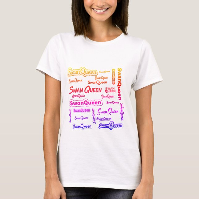 Camiseta SwanQueen Word Cloud T-Shirt - Audaz Fandom Pride  (Anverso)