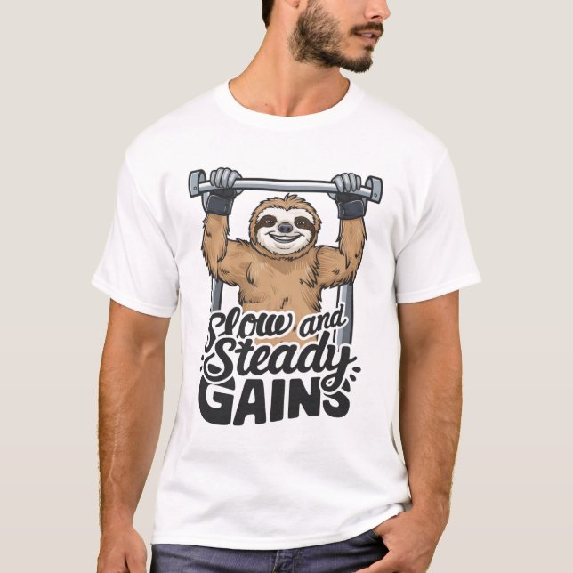 Camiseta Swap Sloth - "Ganancias lentas y estables" (Anverso)