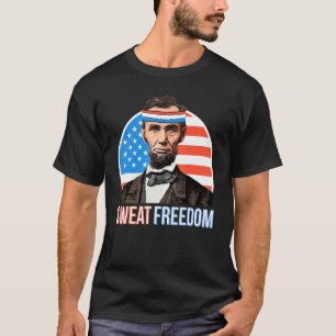 Camiseta Sweat Freedom Abraham Lincoln Retrato con sudor