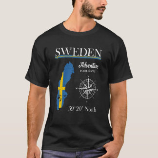 Camiseta Sweden Adventure Is Out There Sverige Swedish Flag