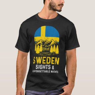 Camiseta Sweden sights & unforgettable nights Swedish 