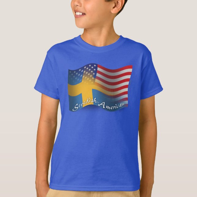Camiseta Swedish-American Waving Flag (Anverso)