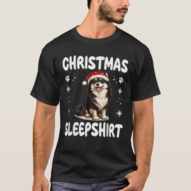 Camiseta Swedish Lapphund Dog Nightgown Pajama Christmas Sl (Anverso)