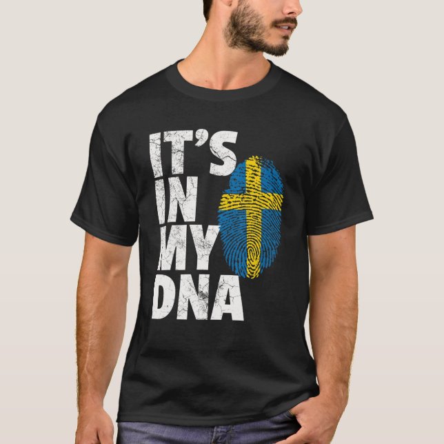 Camiseta Swedish Sweden Flag IT's IN MY DNA Christmas Gift (Anverso)
