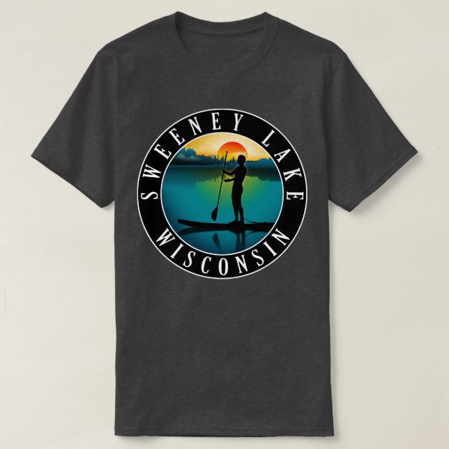 Camiseta Sweeney Lake Wisconsin Paddleboard (Diseño del anverso)