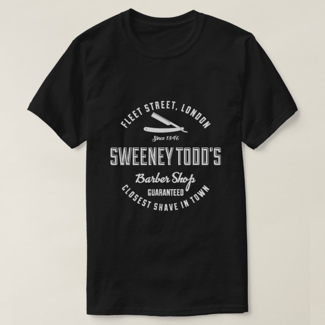 Camiseta Sweeney Todds Barber Shop (Diseño del anverso)