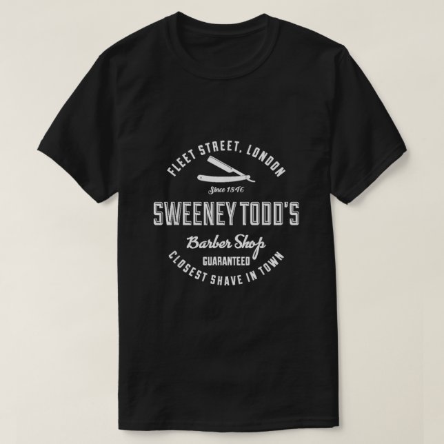 Camiseta Sweeney Todds Barber Shop  (Diseño del anverso)