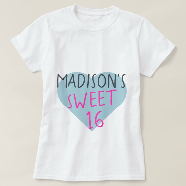 Camiseta Sweet 16 16th Birthday T-Shirt (Diseño del anverso)