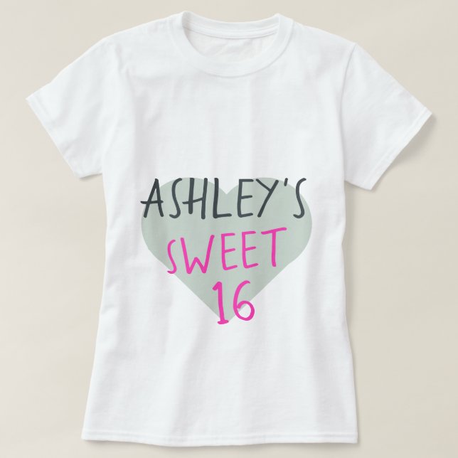 Camiseta Sweet 16 16th Birthday T-Shirt (Diseño del anverso)
