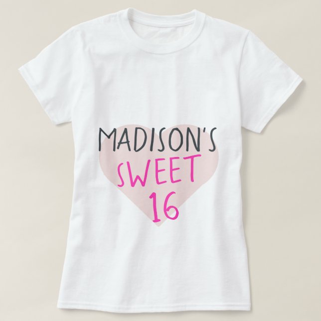 Camiseta Sweet 16 16th Birthday T-Shirt (Diseño del anverso)