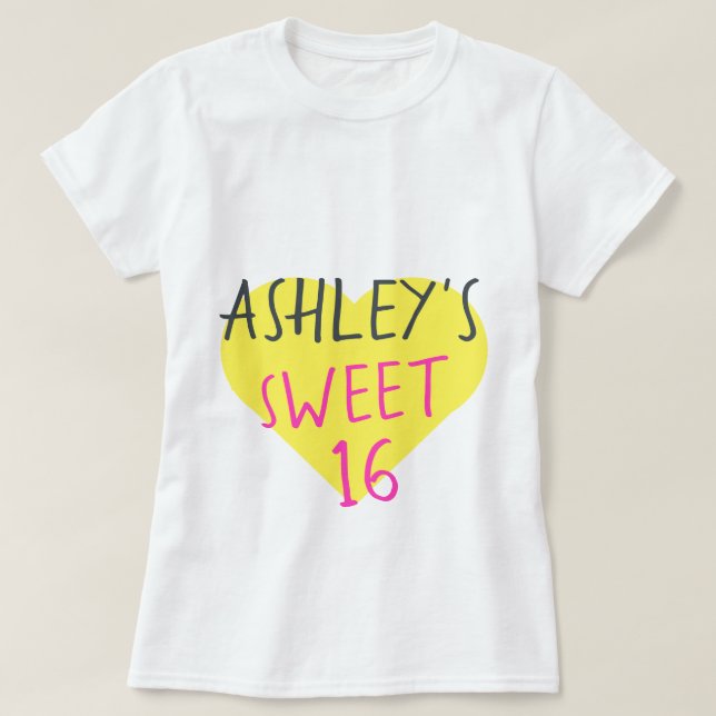 Camiseta Sweet 16 16th Birthday T-Shirt (Diseño del anverso)
