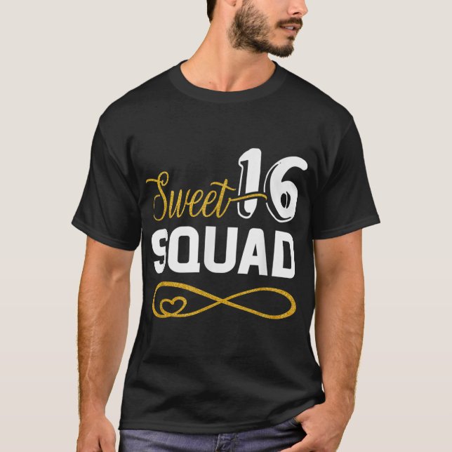Camiseta Sweet 16 Squad 16th Birthday BDay Team Party Teen (Anverso)