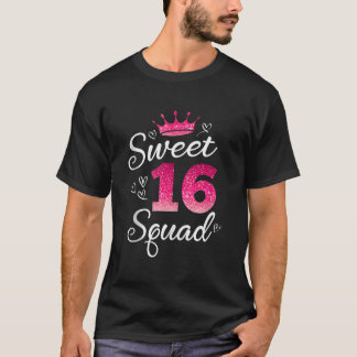 Camiseta Sweet 16 Squad 16th Birthday Funny School BDay Sw