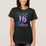 Camiseta Sweet 16th Birthday Party Celebration Sixteen<br><div class="desc">Sweet 16th Birthday Party Celebration Sixteen Years Old Girl Gift. Perfect gift for your dad,  mom,  papa,  men,  women,  friend and family members on Thanksgiving Day,  Christmas Day,  Mothers Day,  Fathers Day,  4th of July,  1776 Independent day,  Veterans Day,  Halloween Day,  Patrick's Day</div>