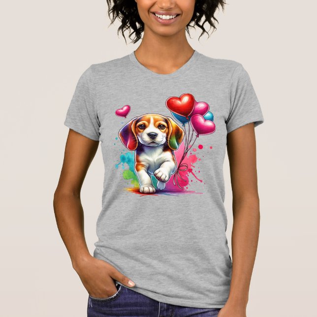 Camiseta Sweet Beagle Pup Valentine (Anverso)