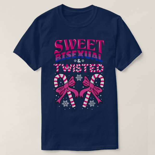 Camiseta Sweet Biseual Twisted Christmas Candy Cane 1622 (Diseño del anverso)