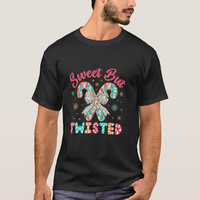 Camiseta Sweet But Twisted Funny Christmas Candy Cane  (Anverso)