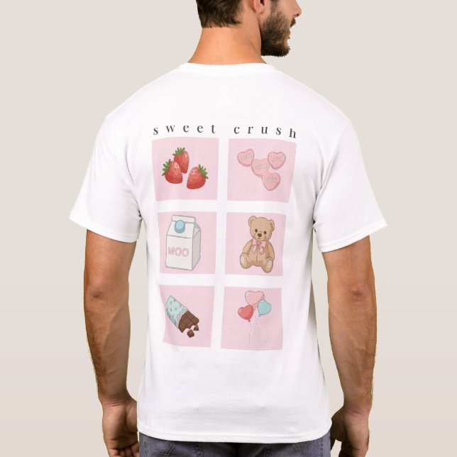 Camiseta Sweet Crush Cute Aesthetic Shirt (Reverso)