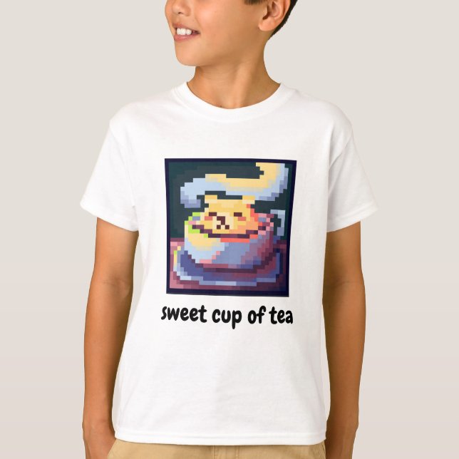 Camiseta sweet cup of tea, pixelart, Pixel Art, shirt (Anverso)