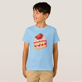 Camiseta Sweet Delight: Torta corta de fresa brillante