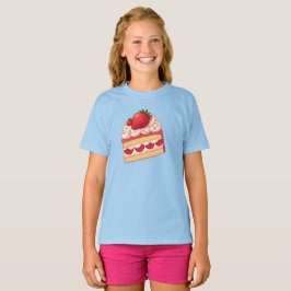Camiseta Sweet Delight: Torta corta de fresa brillante