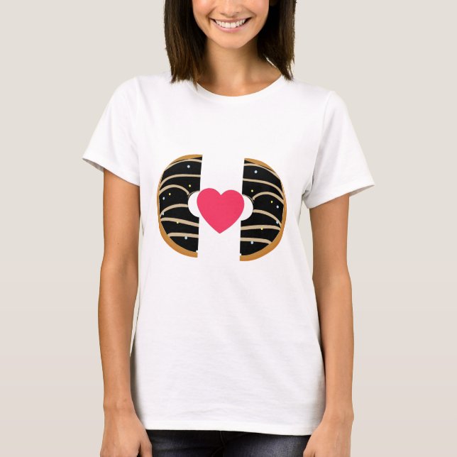 Camiseta Sweet Donut Heart Love Design shirt (Anverso)