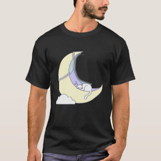 Camiseta Sweet Dreams Feline: Minimalist Cat Sleeping